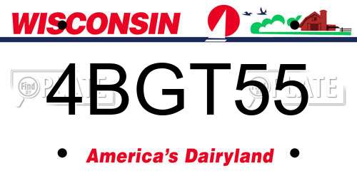 4BGT55 Wisconsin License Plate