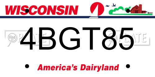 4BGT85 Wisconsin License Plate