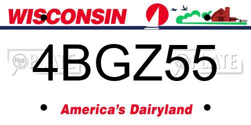 4BGZ55 Wisconsin License Plate