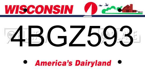4BGZ593 Wisconsin License Plate