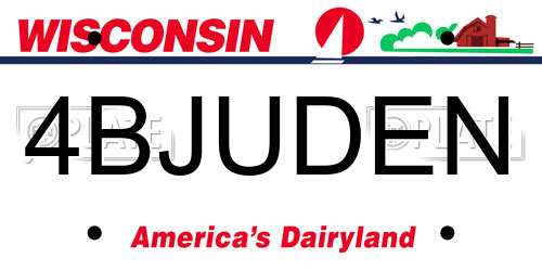 4BJUDEN Wisconsin License Plate