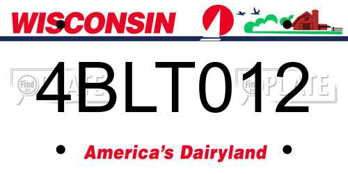 4BLT012 Wisconsin License Plate