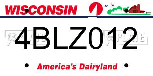 4BLZ012 Wisconsin License Plate