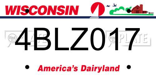 4BLZ017 Wisconsin License Plate