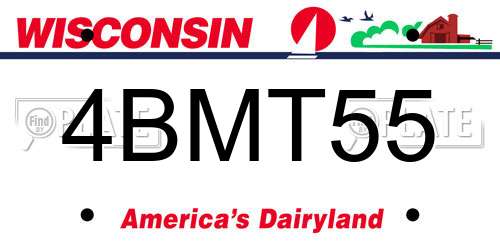 4BMT55 Wisconsin License Plate