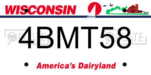 4BMT58 Wisconsin License Plate