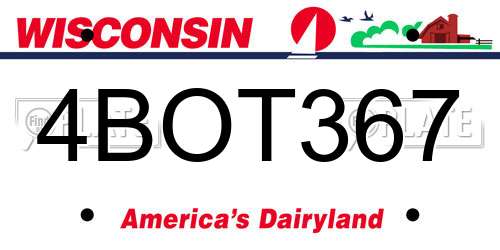 4BOT367 Wisconsin License Plate