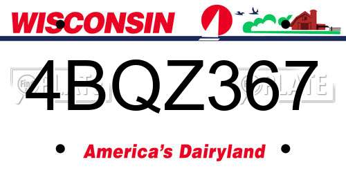 4BQZ367 Wisconsin License Plate