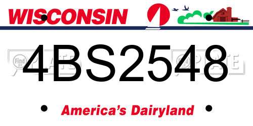4BS2548 Wisconsin License Plate