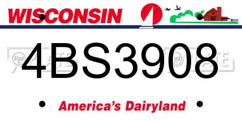 4BS3908 Wisconsin License Plate