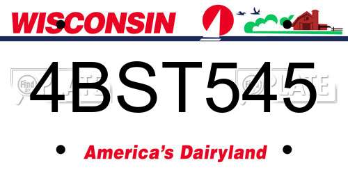 4BST545 Wisconsin License Plate