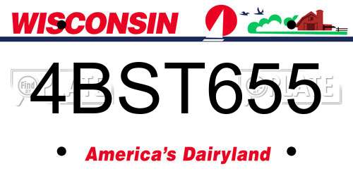 4BST655 Wisconsin License Plate