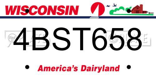 4BST658 Wisconsin License Plate