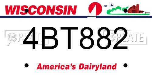 4BT882 Wisconsin License Plate