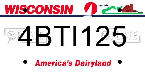 4BTI125 Wisconsin License Plate