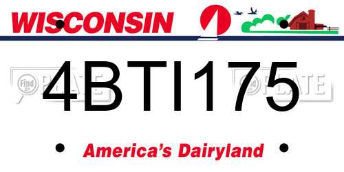 4BTI175 Wisconsin License Plate