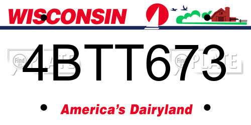 4BTT673 Wisconsin License Plate