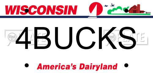 4BUCKS Wisconsin License Plate