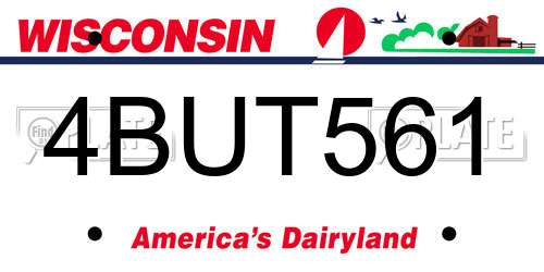 4BUT561 Wisconsin License Plate