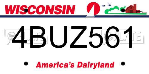4BUZ561 Wisconsin License Plate