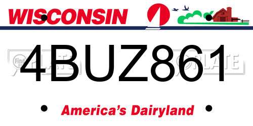 4BUZ861 Wisconsin License Plate