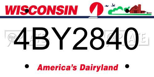 4BY2840 Wisconsin License Plate