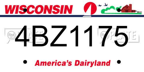 4BZ1175 Wisconsin License Plate