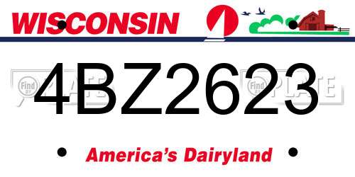 4BZ2623 Wisconsin License Plate