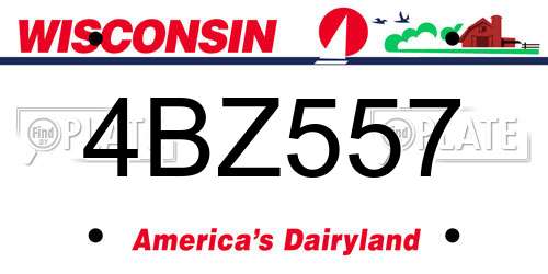 4BZ557 Wisconsin License Plate