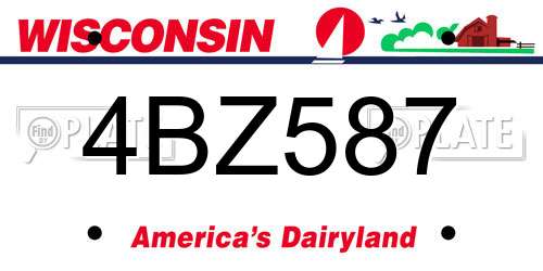 4BZ587 Wisconsin License Plate