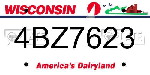 4BZ7623 Wisconsin License Plate