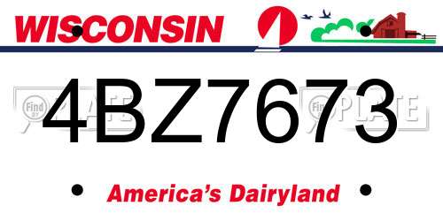 4BZ7673 Wisconsin License Plate