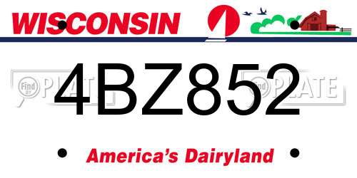 4BZ852 Wisconsin License Plate
