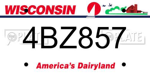 4BZ857 Wisconsin License Plate