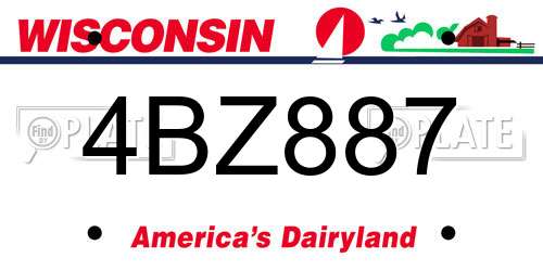 4BZ887 Wisconsin License Plate