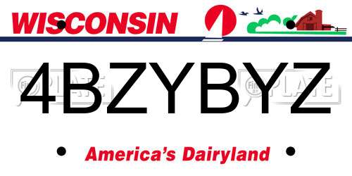 4BZYBYZ Wisconsin License Plate