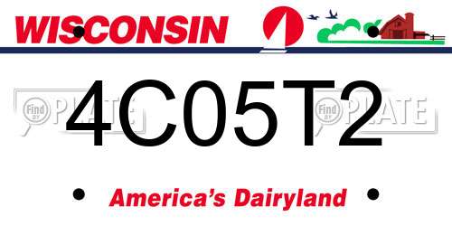 4C05T2 Wisconsin License Plate