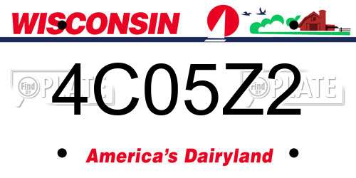 4C05Z2 Wisconsin License Plate