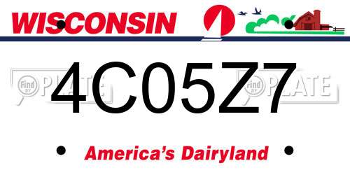 4C05Z7 Wisconsin License Plate