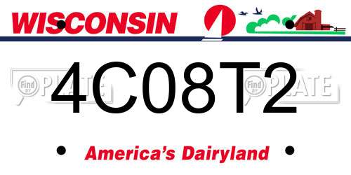 4C08T2 Wisconsin License Plate