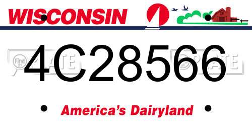 4C28566 Wisconsin License Plate