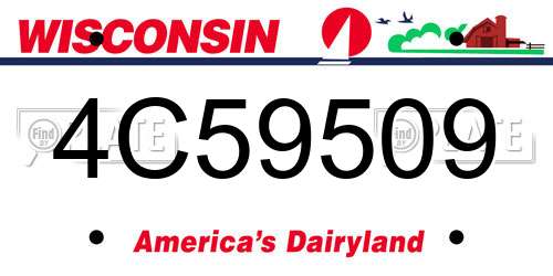 4C59509 Wisconsin License Plate
