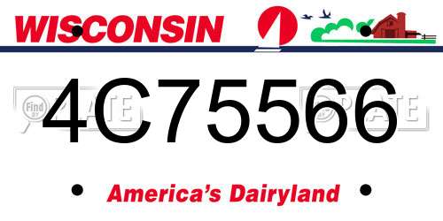 4C75566 Wisconsin License Plate