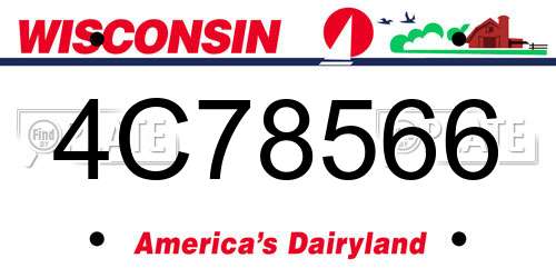 4C78566 Wisconsin License Plate
