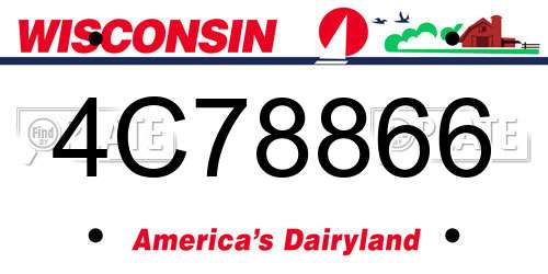 4C78866 Wisconsin License Plate