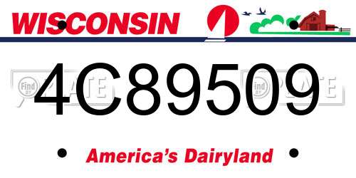 4C89509 Wisconsin License Plate