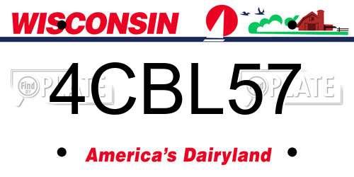 4CBL57 Wisconsin License Plate