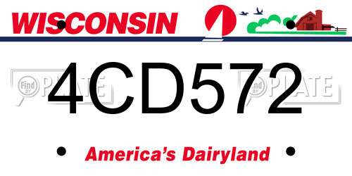 4CD572 Wisconsin License Plate