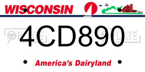 4CD890 Wisconsin License Plate