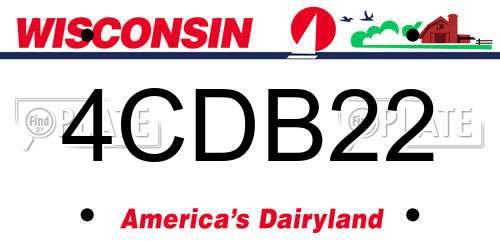 4CDB22 Wisconsin License Plate